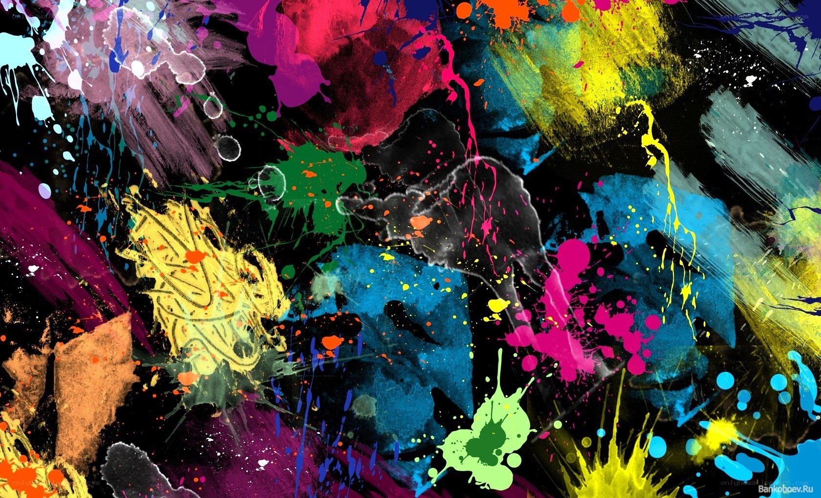 vibrant paint splatter art