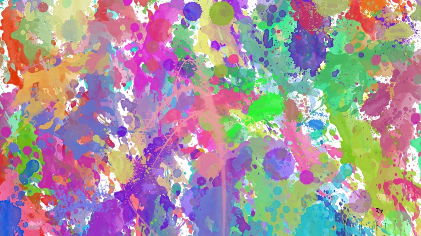 vibrant paint splatter art