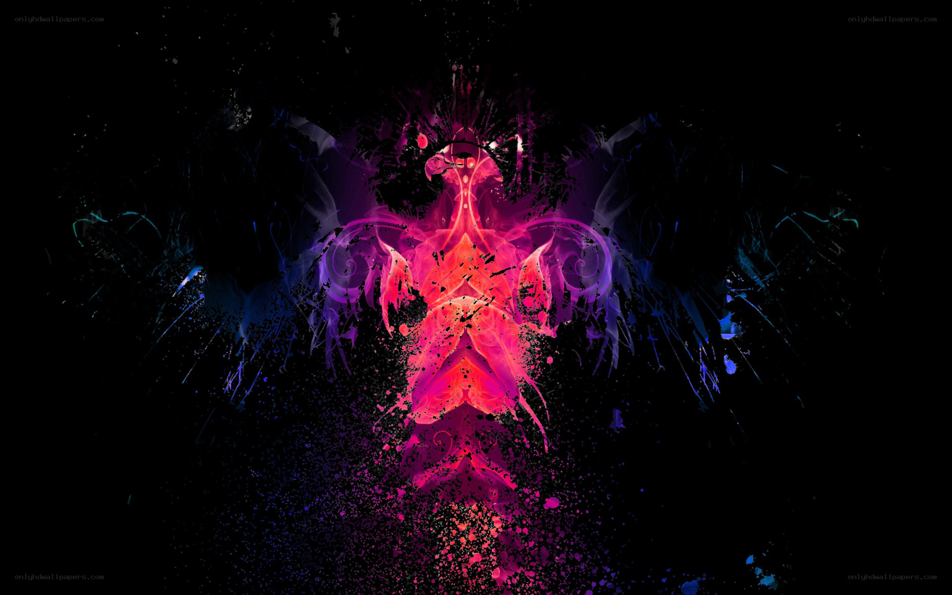 vibrant phoenix abstract art