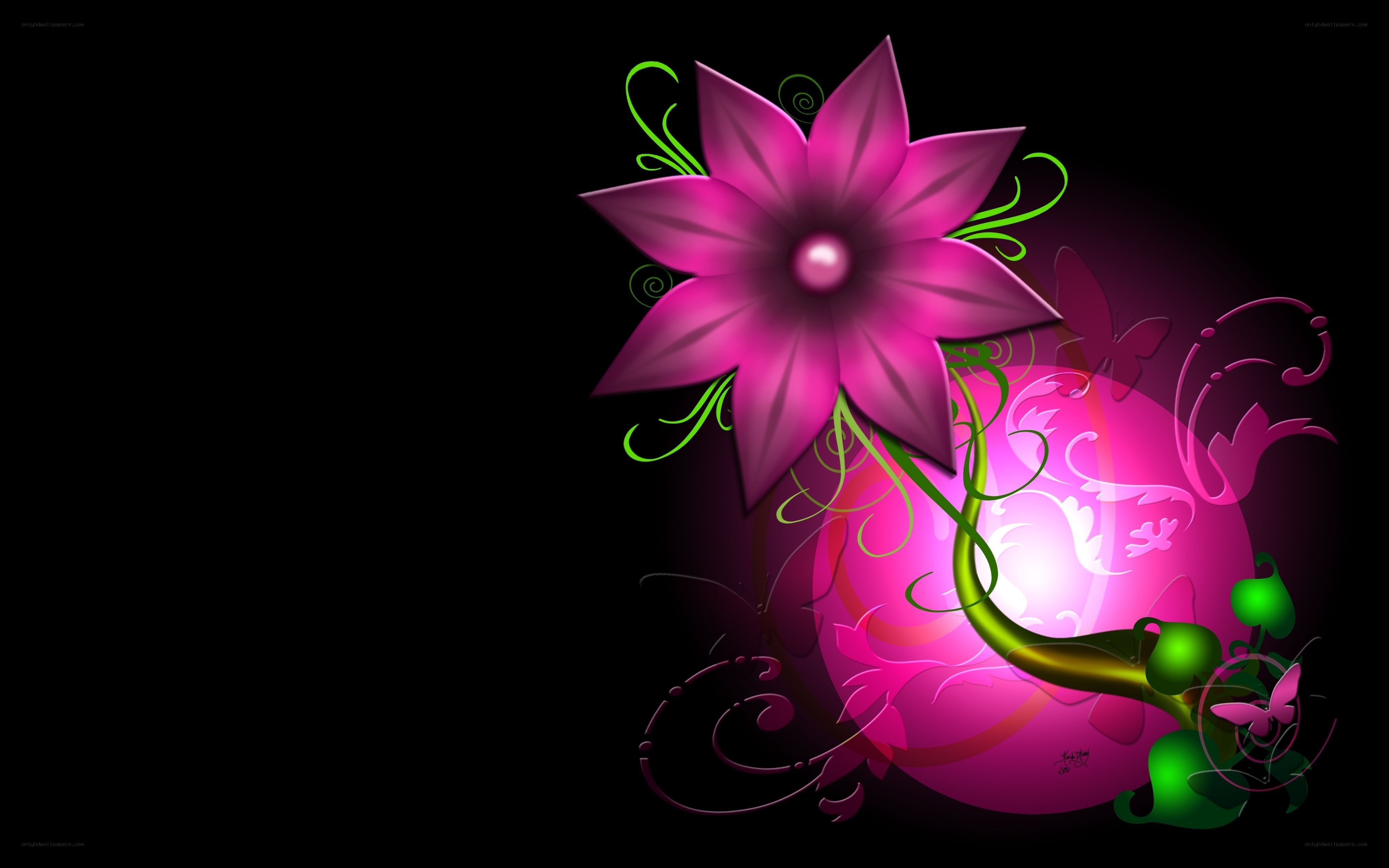 vibrant pink flower design