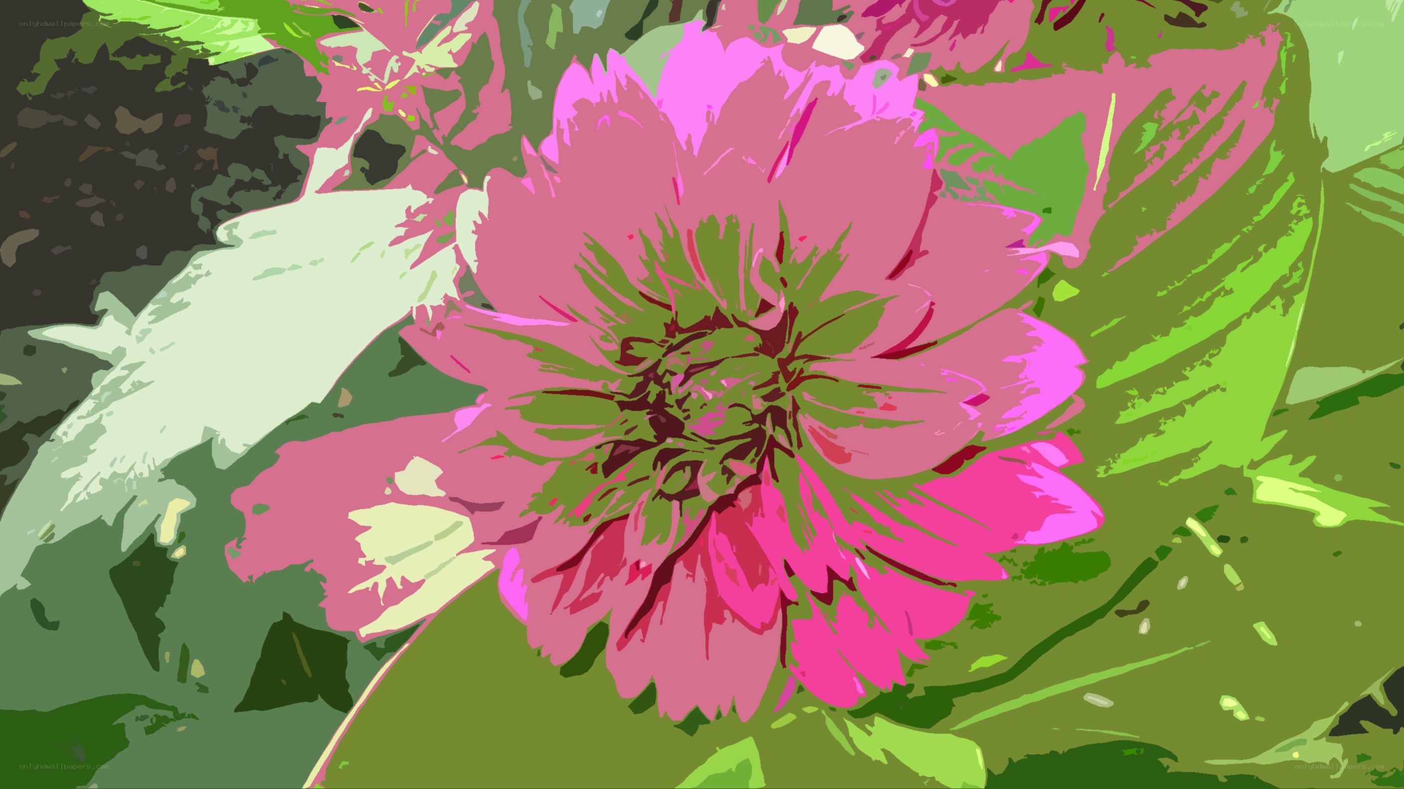 vibrant pink flower illustration