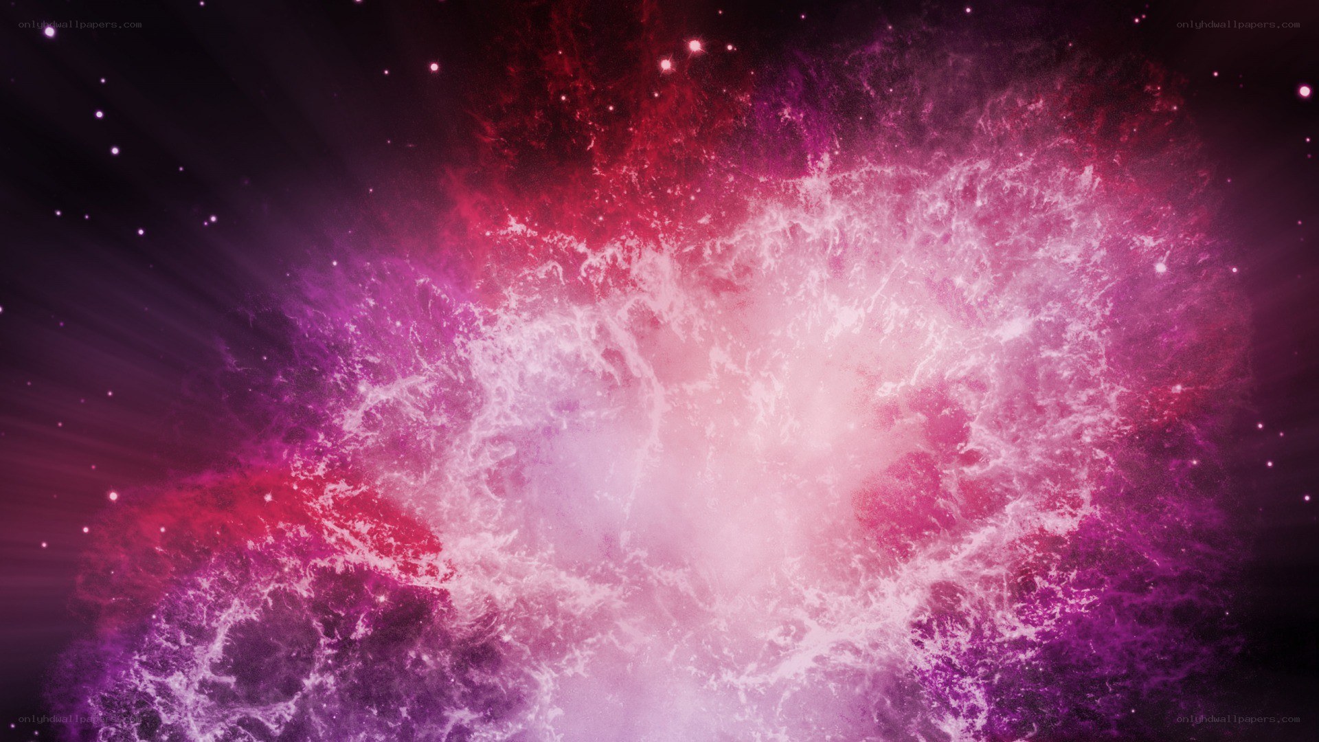 vibrant pink nebula in space