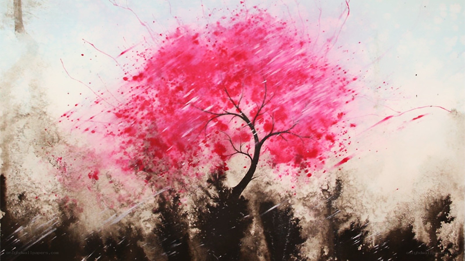 vibrant pink tree explosion
