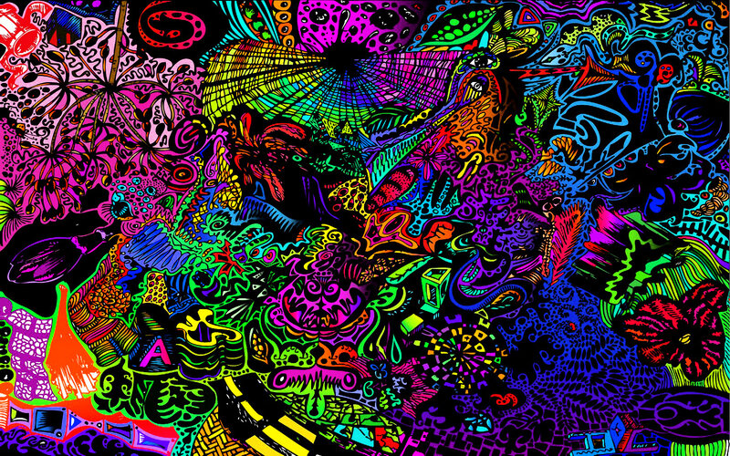 vibrant psychedelic abstract art