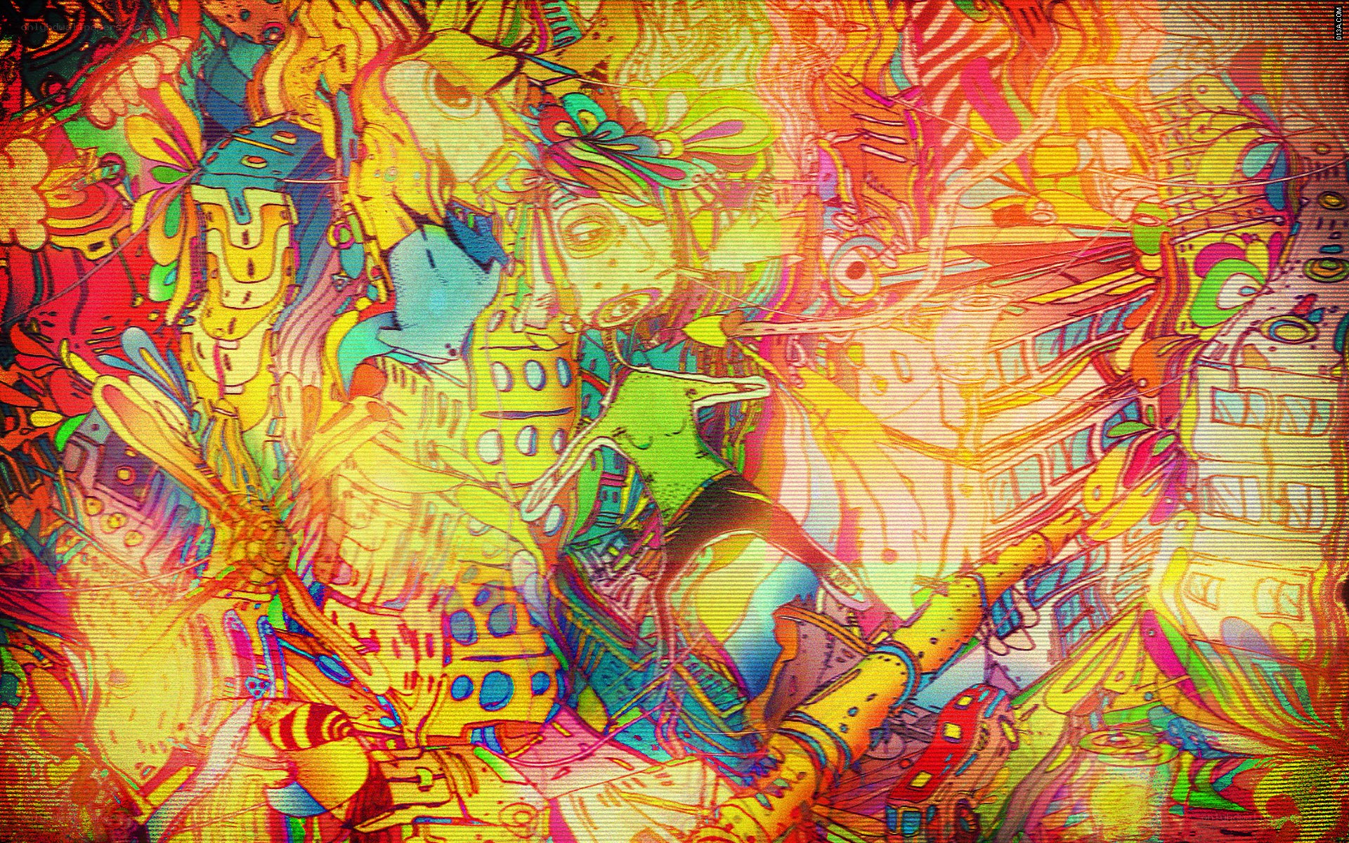 vibrant psychedelic abstract art