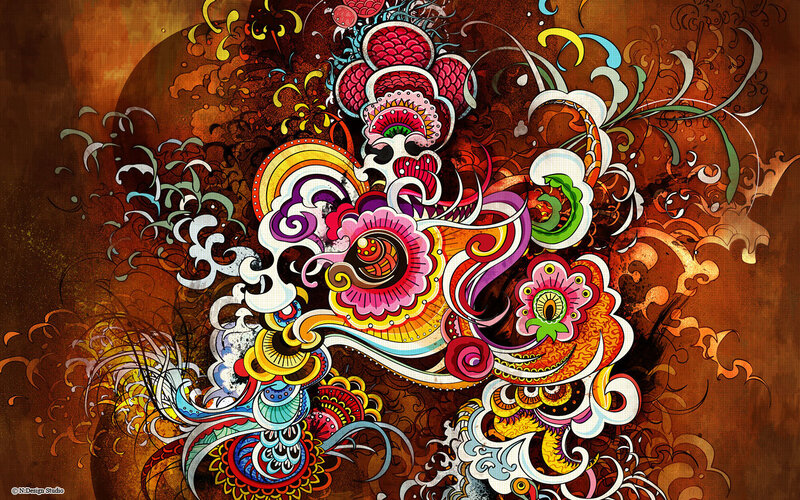 vibrant psychedelic abstract art