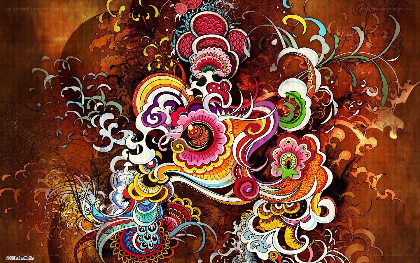 vibrant psychedelic abstract art