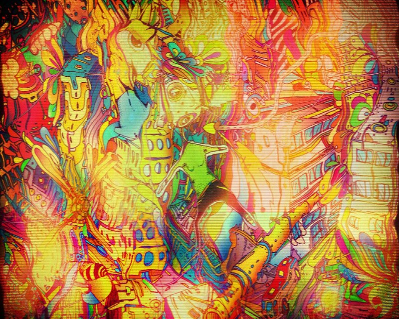vibrant psychedelic abstract art