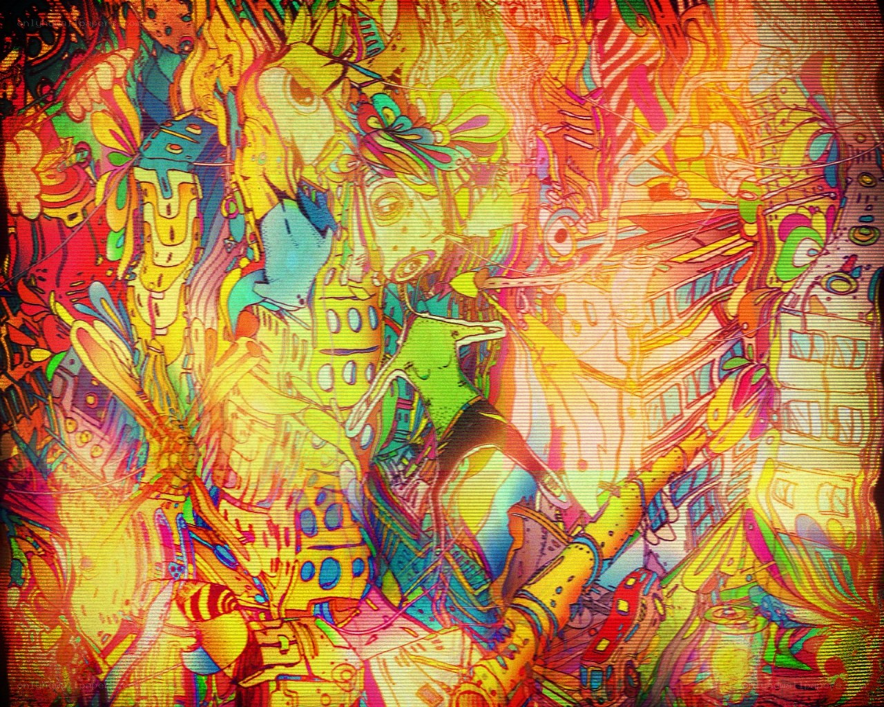 vibrant psychedelic abstract art
