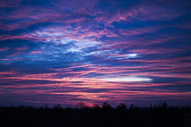 vibrant purple and blue sunset
