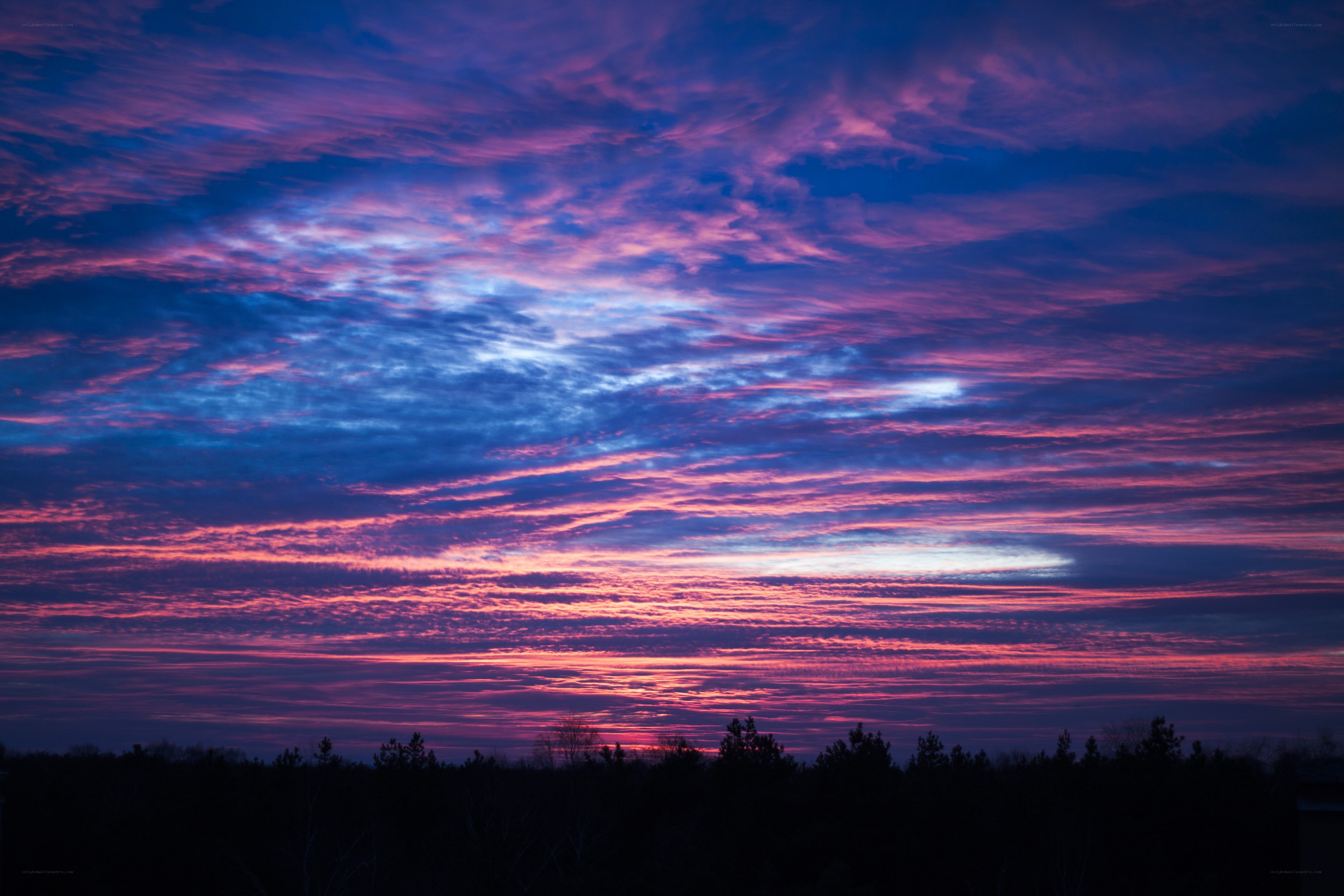vibrant purple and blue sunset