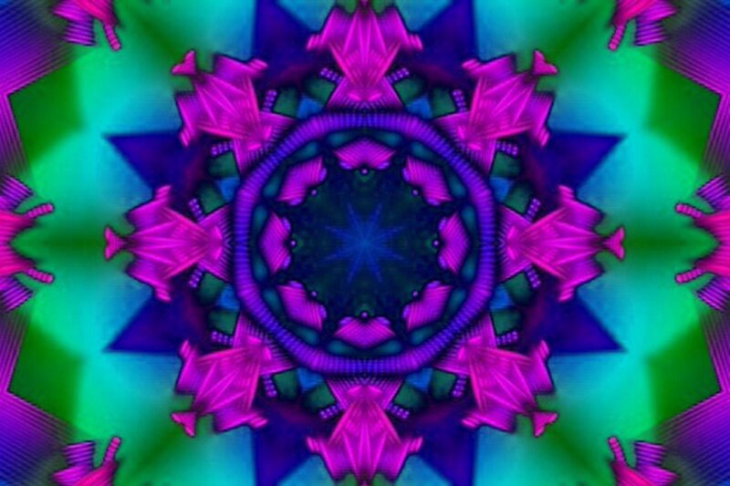 vibrant purple and green mandala