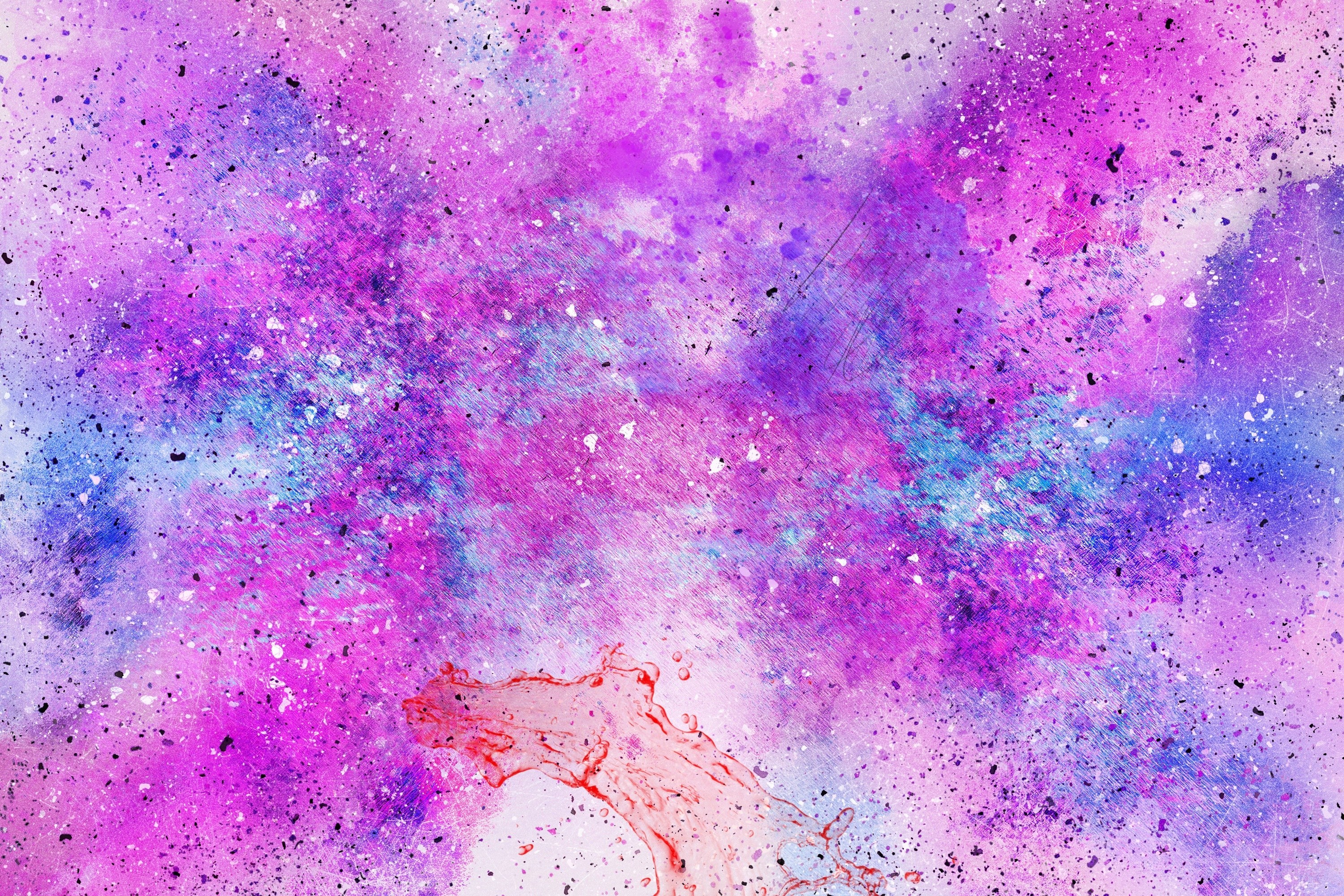 vibrant purple and pink splatter