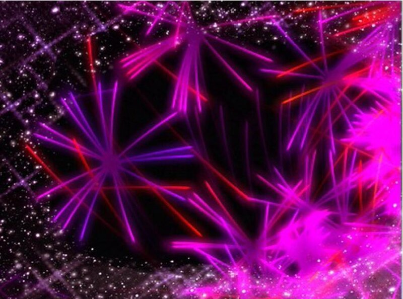 vibrant purple and red light bursts