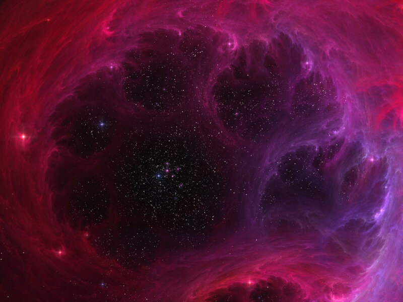 vibrant purple and red nebula