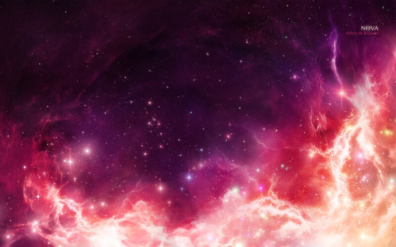 vibrant purple and red nebula