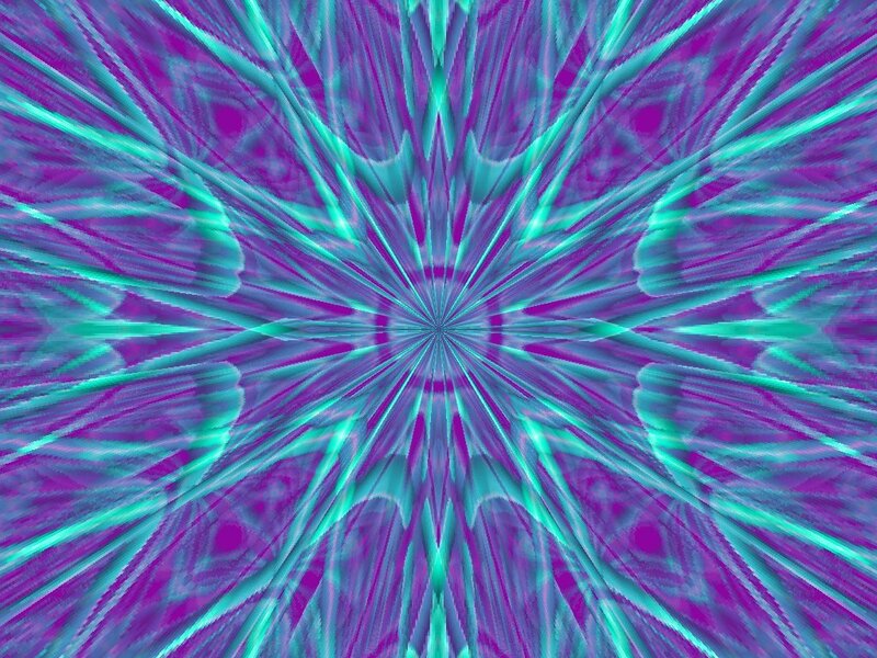 vibrant purple and teal mandala