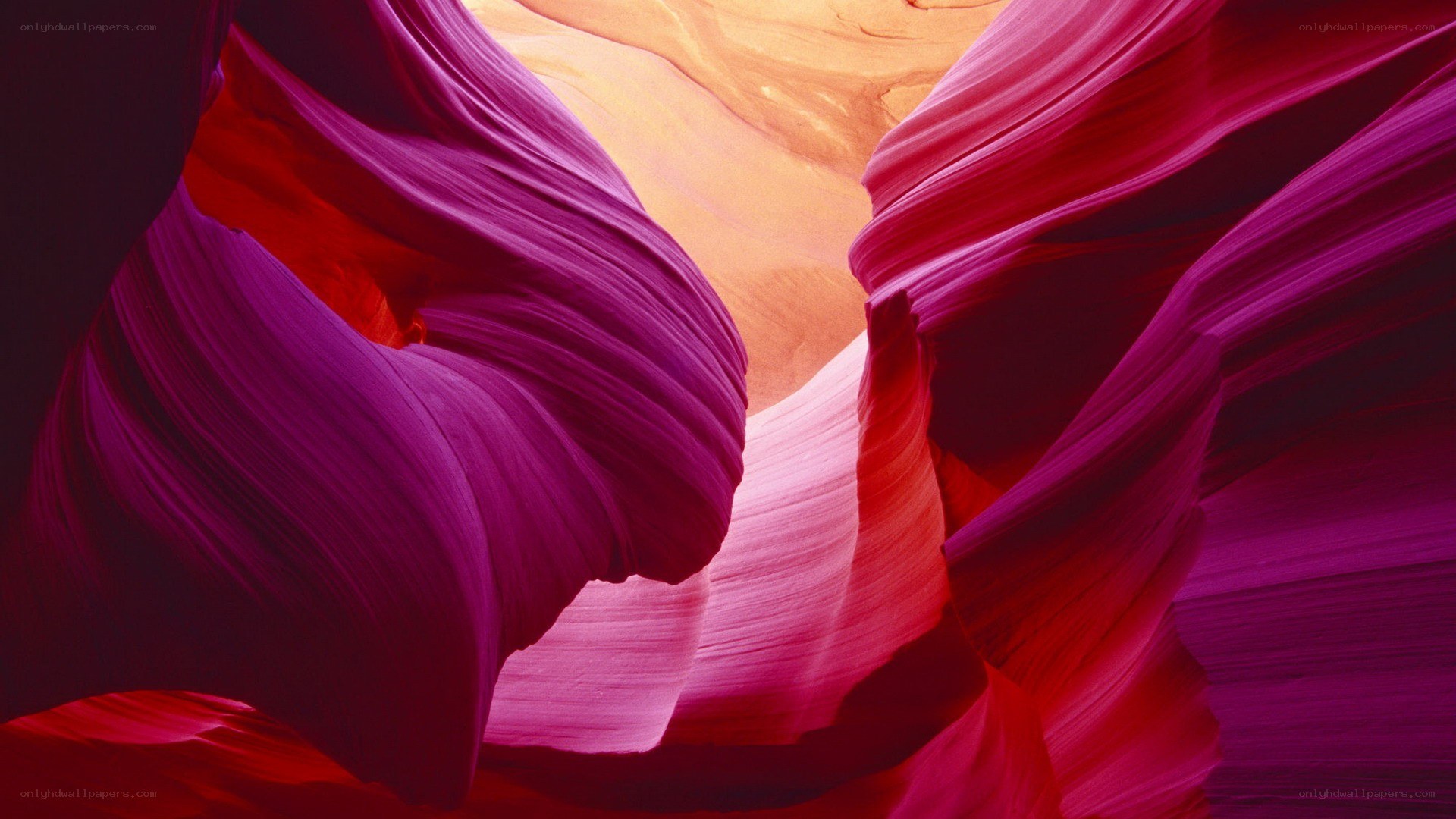 Vibrant purple canyon walls