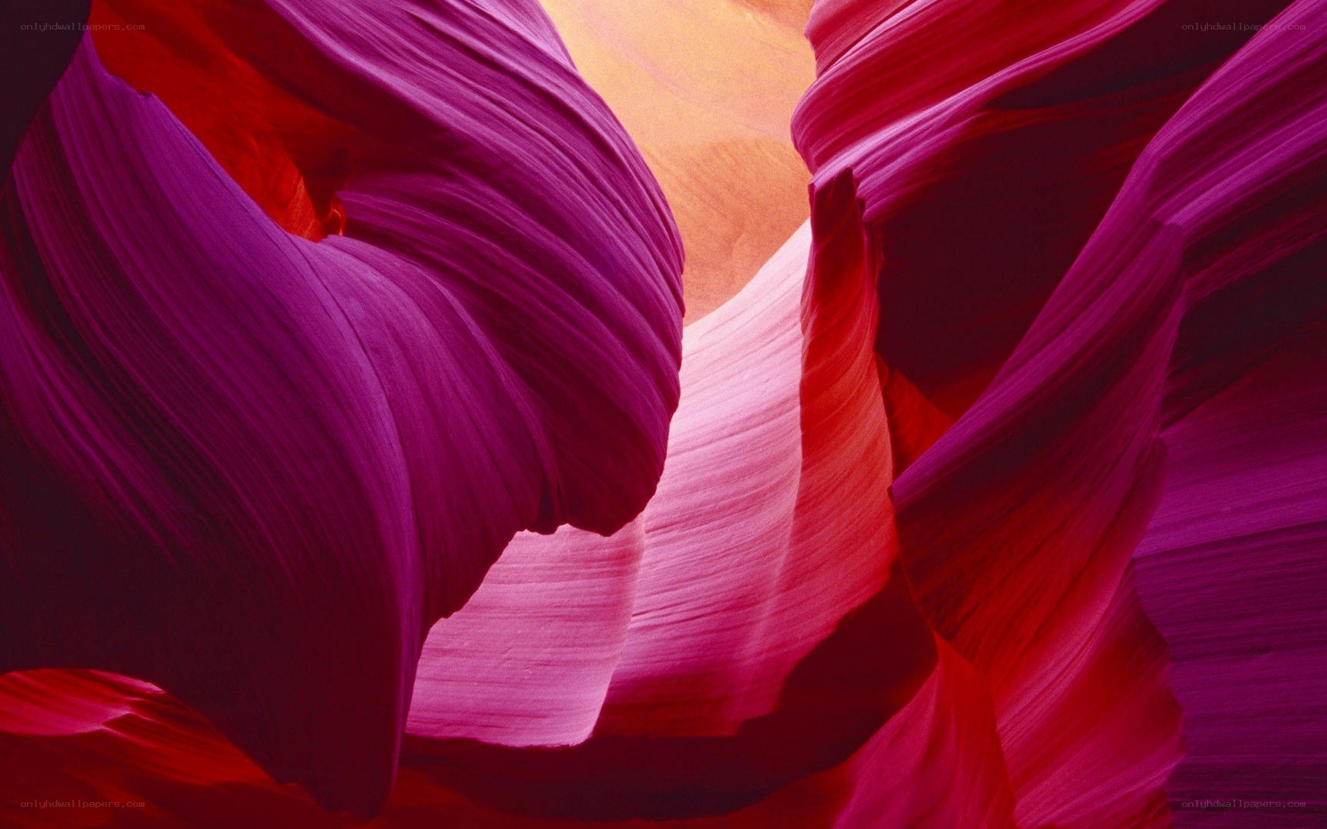 Vibrant purple canyon walls