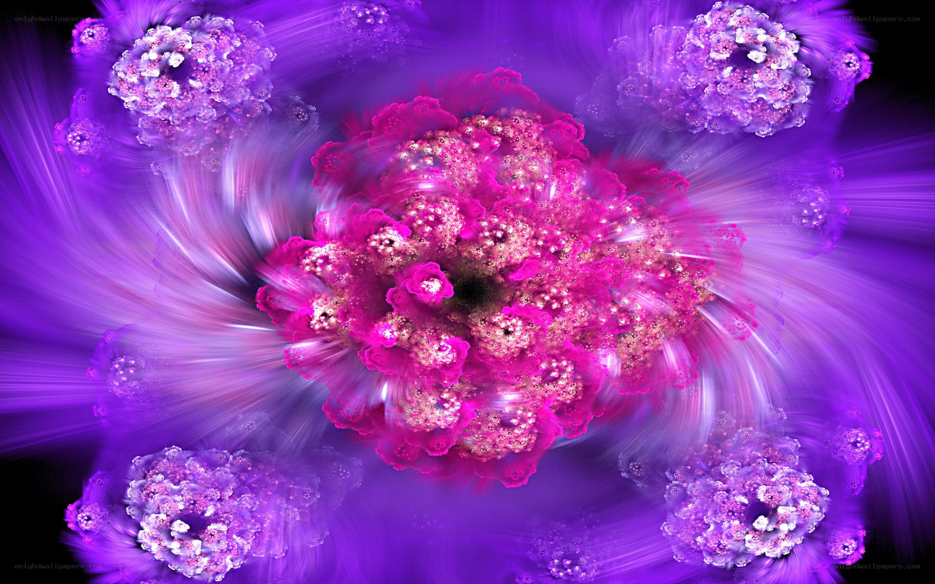 vibrant purple fractal explosion