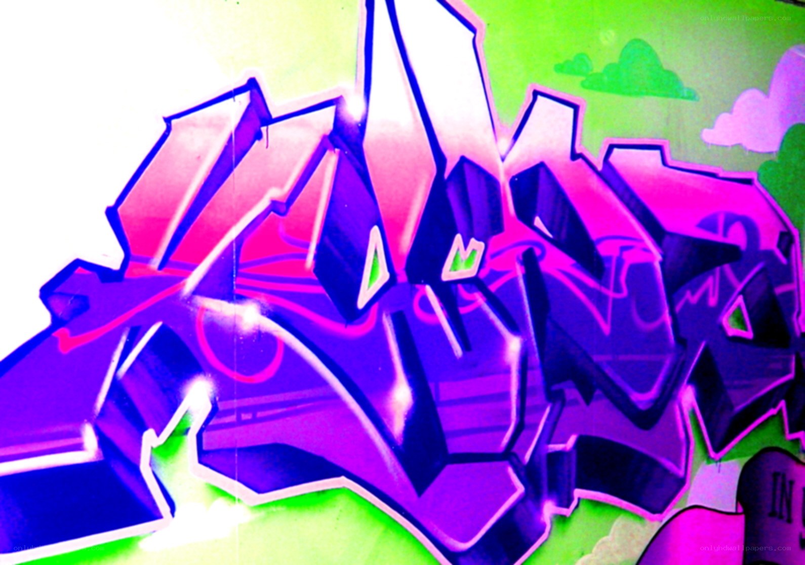 vibrant purple graffiti art