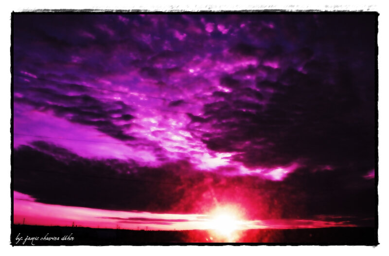 vibrant purple sunset sky