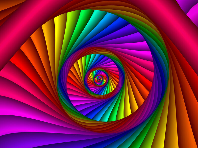 vibrant rainbow spiral