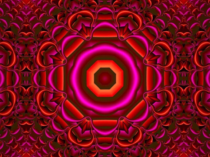 vibrant red and pink mandala