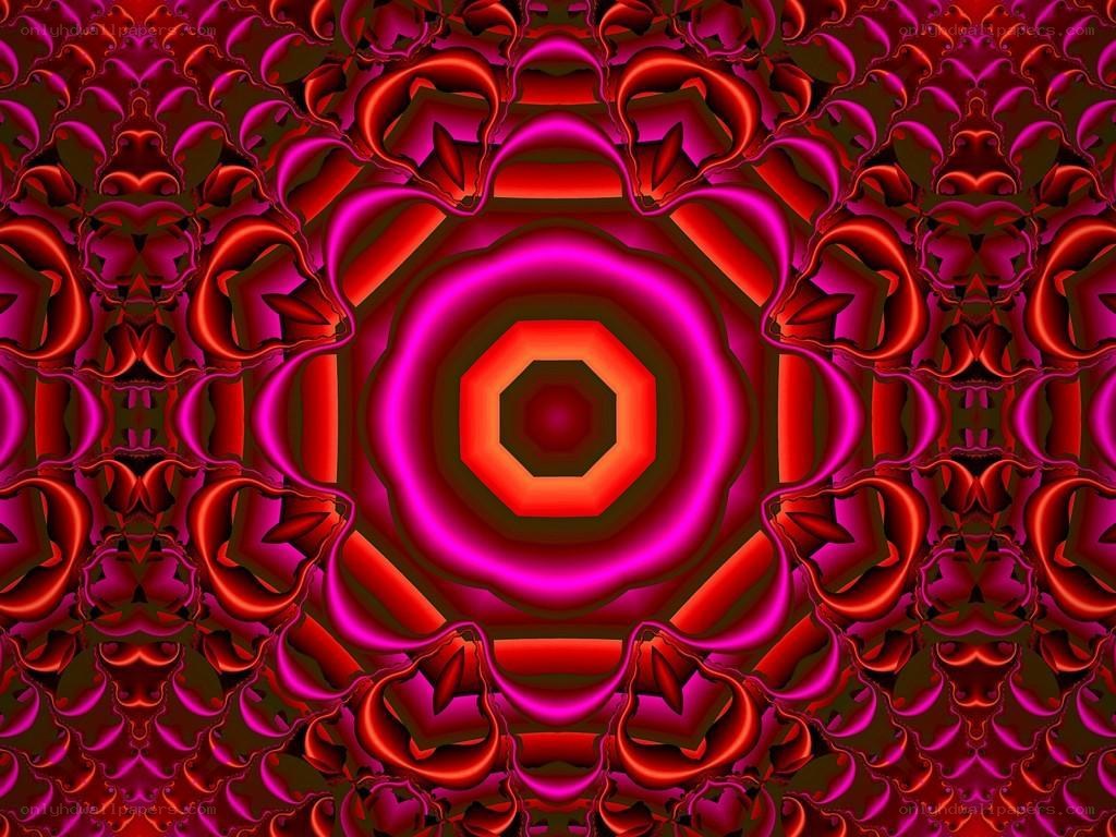 vibrant red and pink mandala