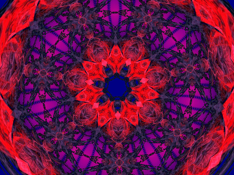 vibrant red and purple mandala