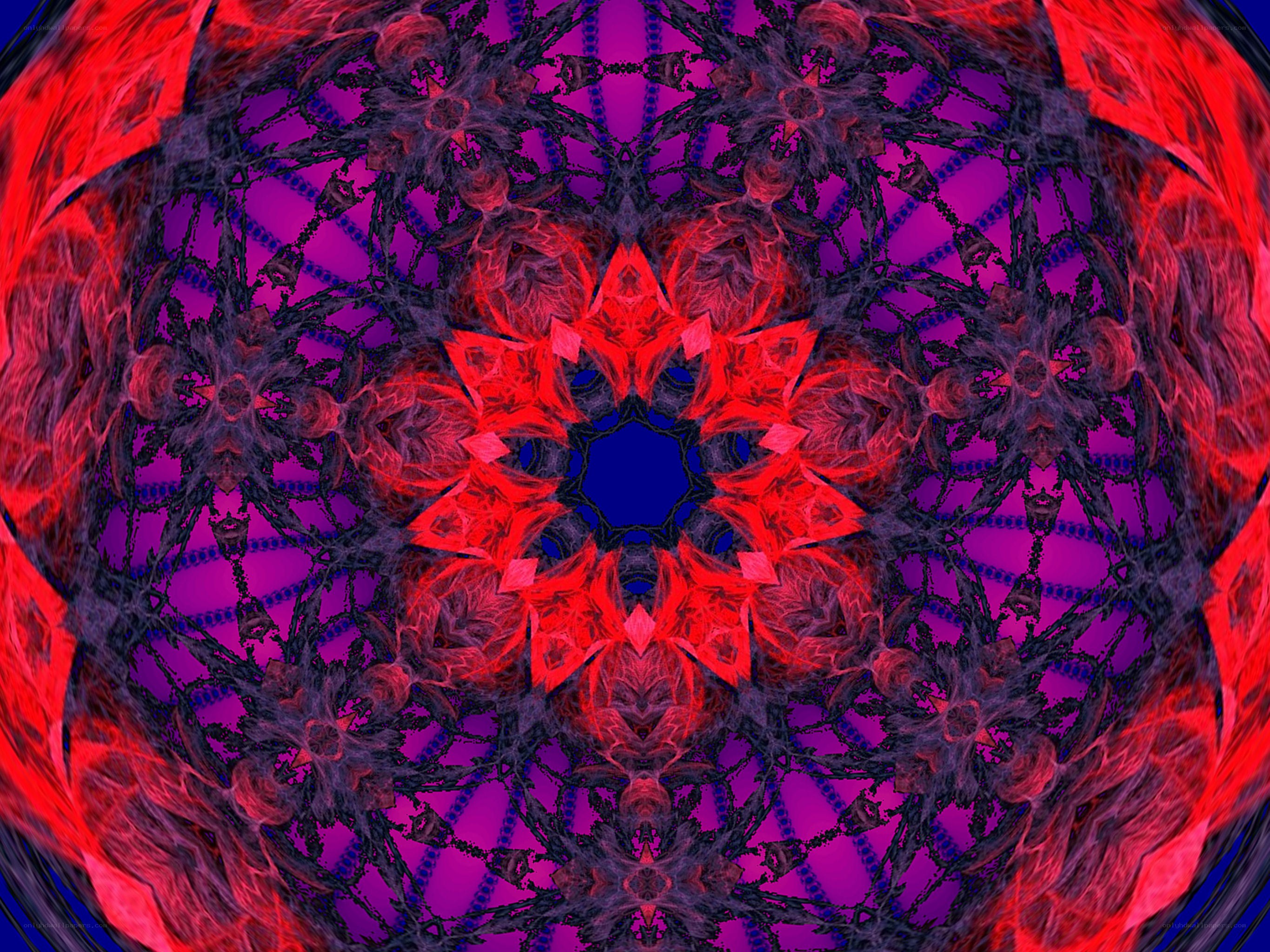vibrant red and purple mandala