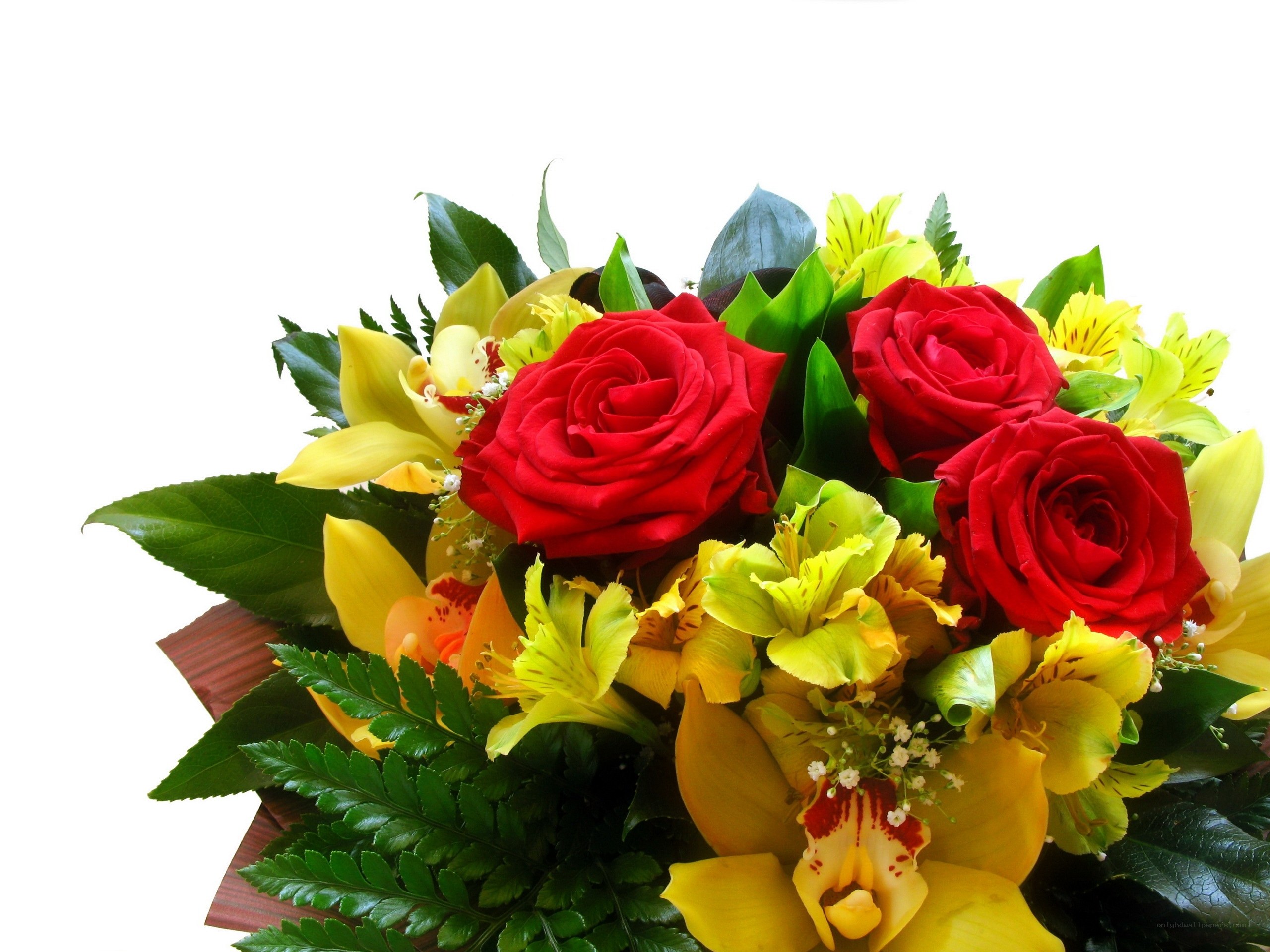 vibrant red and yellow flower bouquet