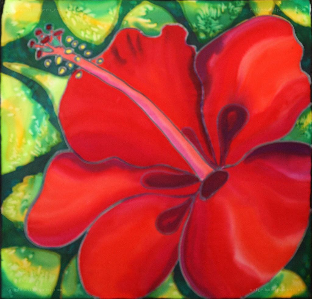 vibrant red hibiscus flower