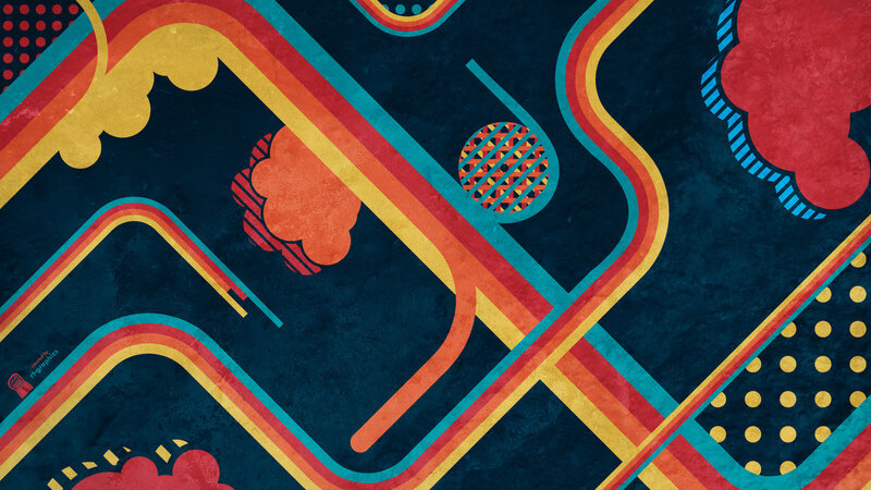 vibrant retro abstract design