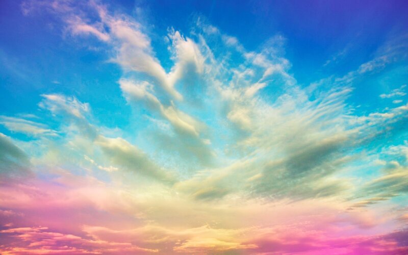 Vibrant sky with colorful clouds