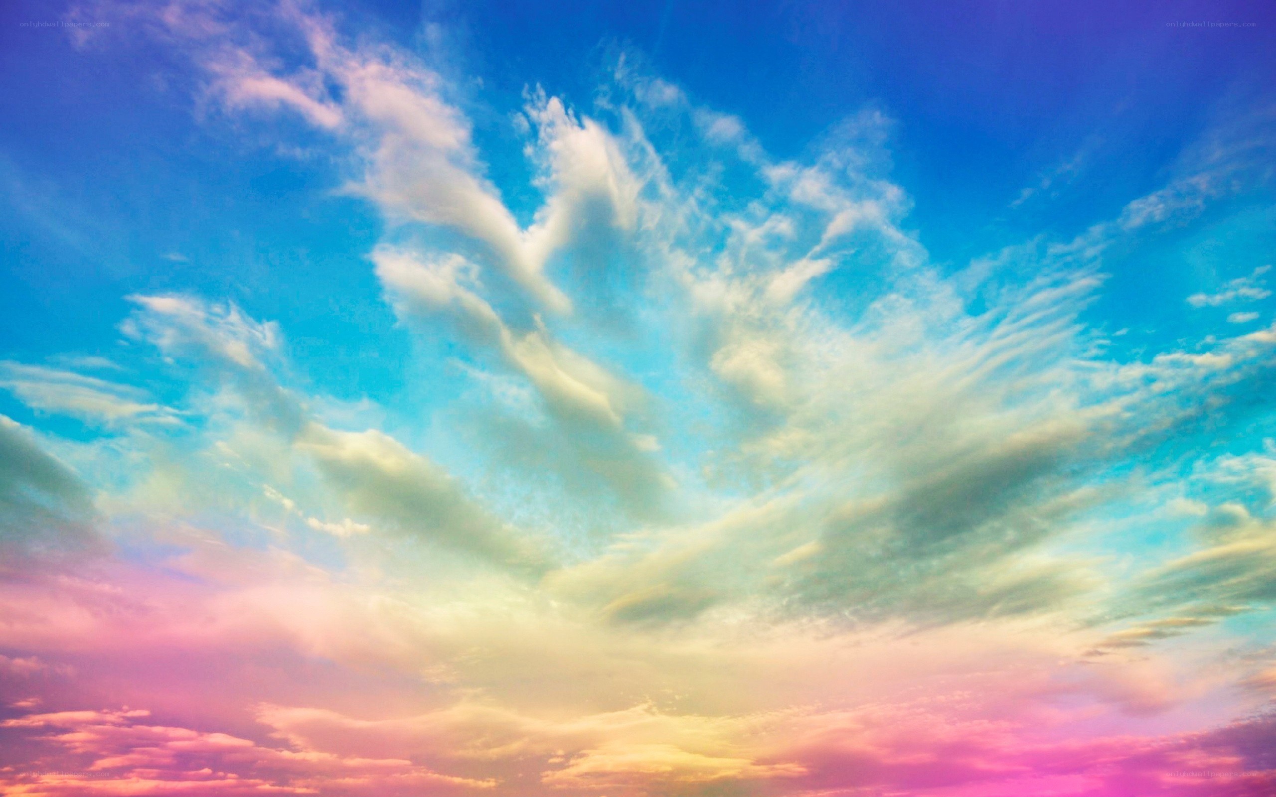 Vibrant sky with colorful clouds
