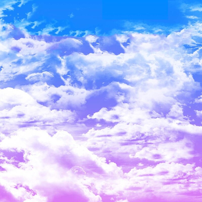 vibrant sky with fluffy clouds