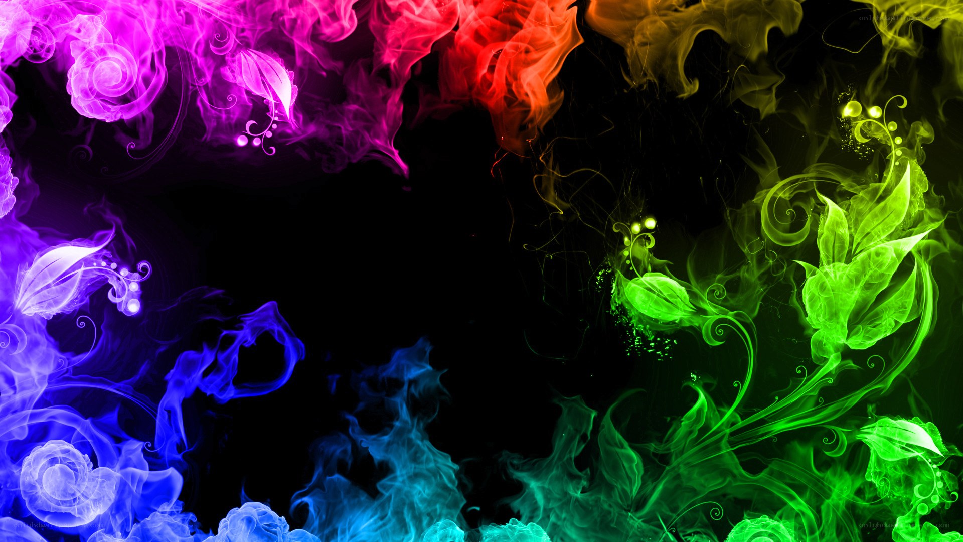 vibrant smoke art design