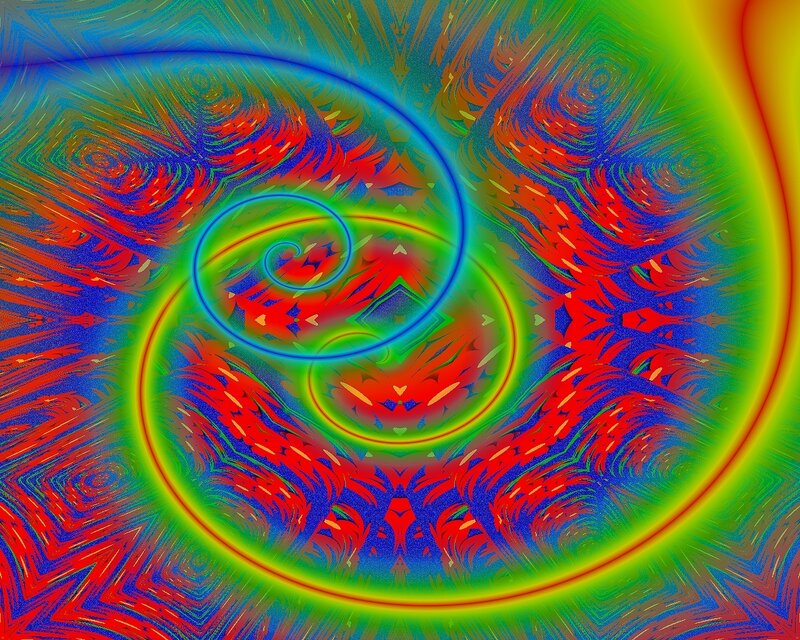 vibrant spiral fractal art