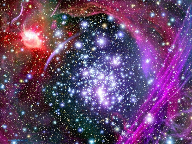 vibrant star cluster in space