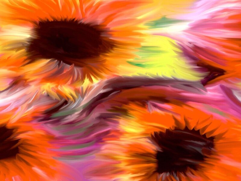 vibrant sunflower abstract