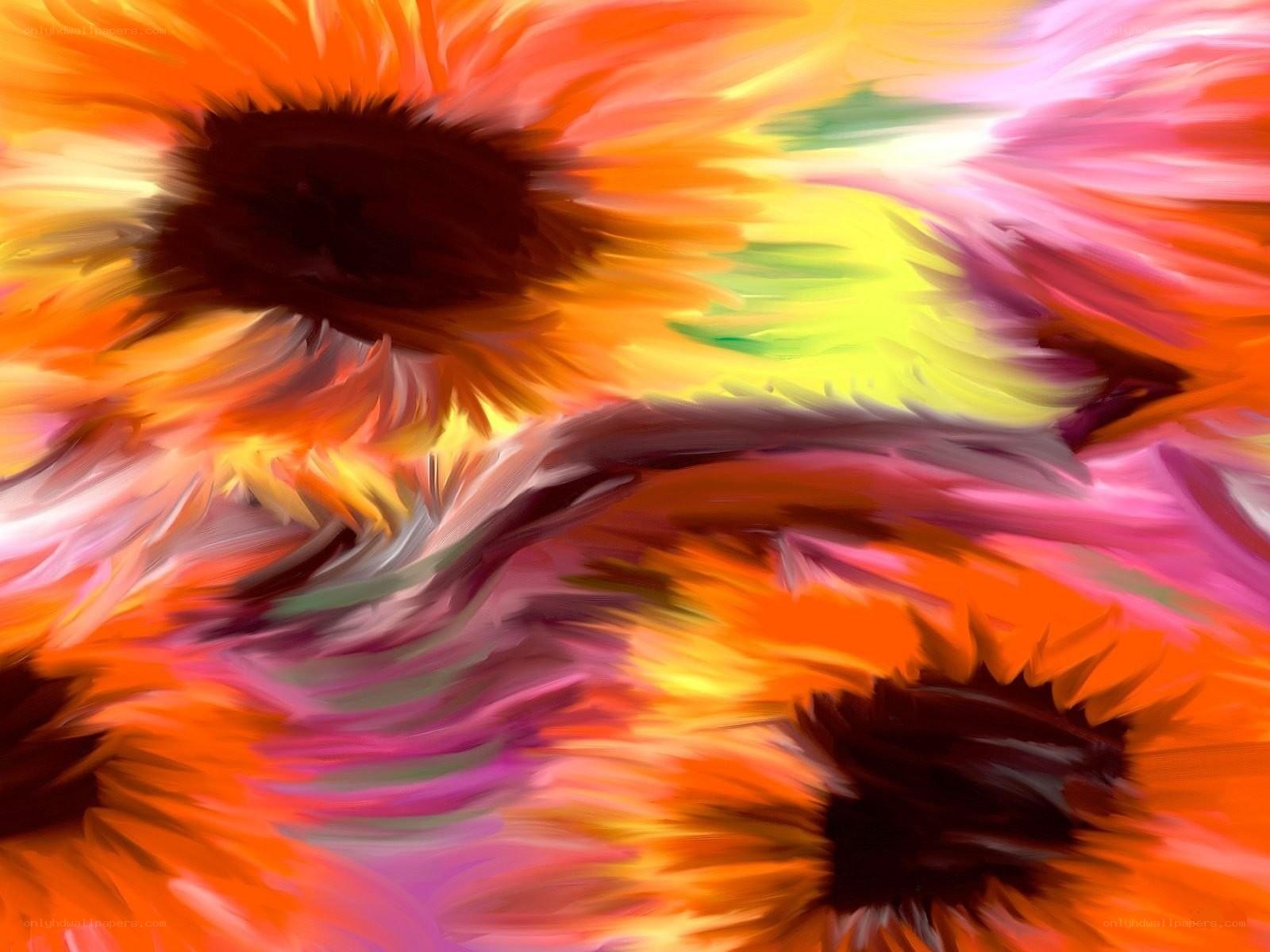 vibrant sunflower abstract