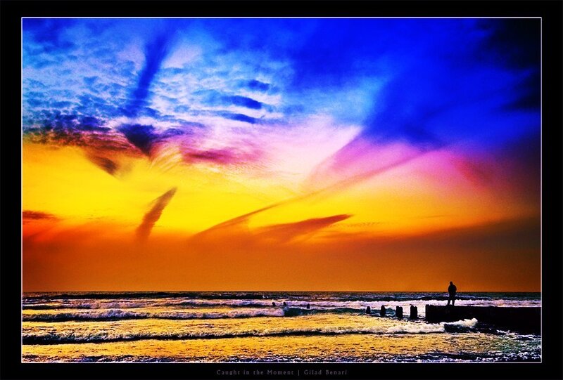 Vibrant sunset at the beach
