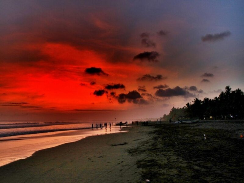 Vibrant sunset over a beach