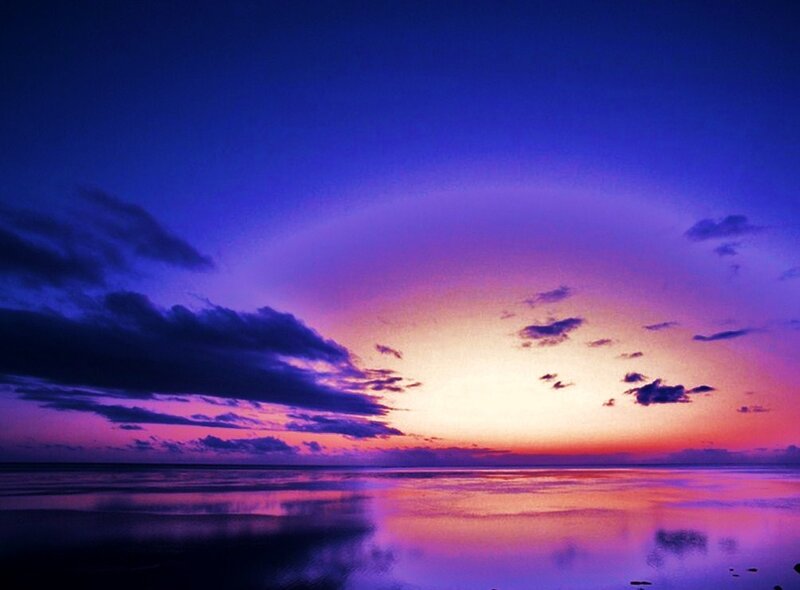 Vibrant sunset over calm sea