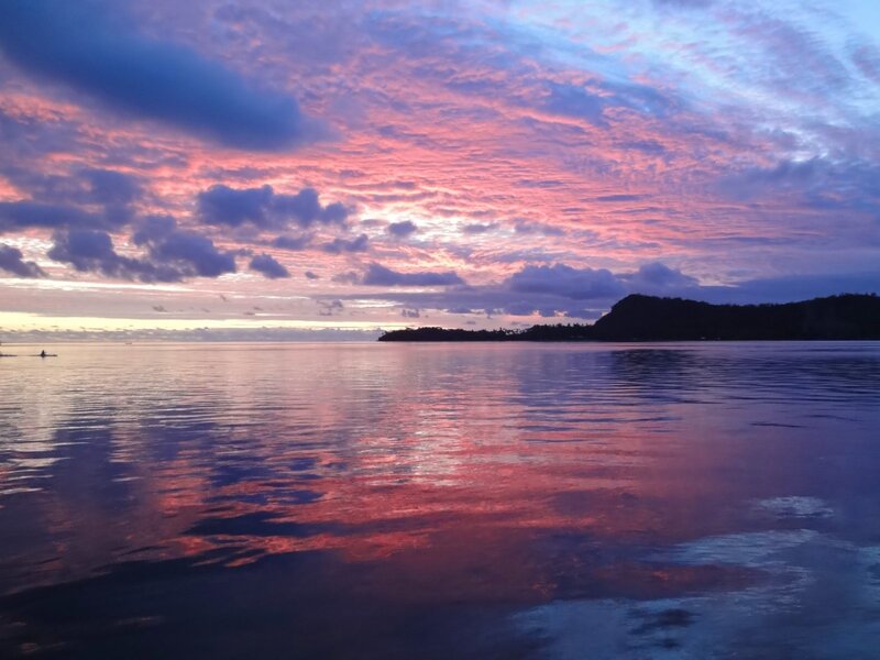 Vibrant sunset over calm sea