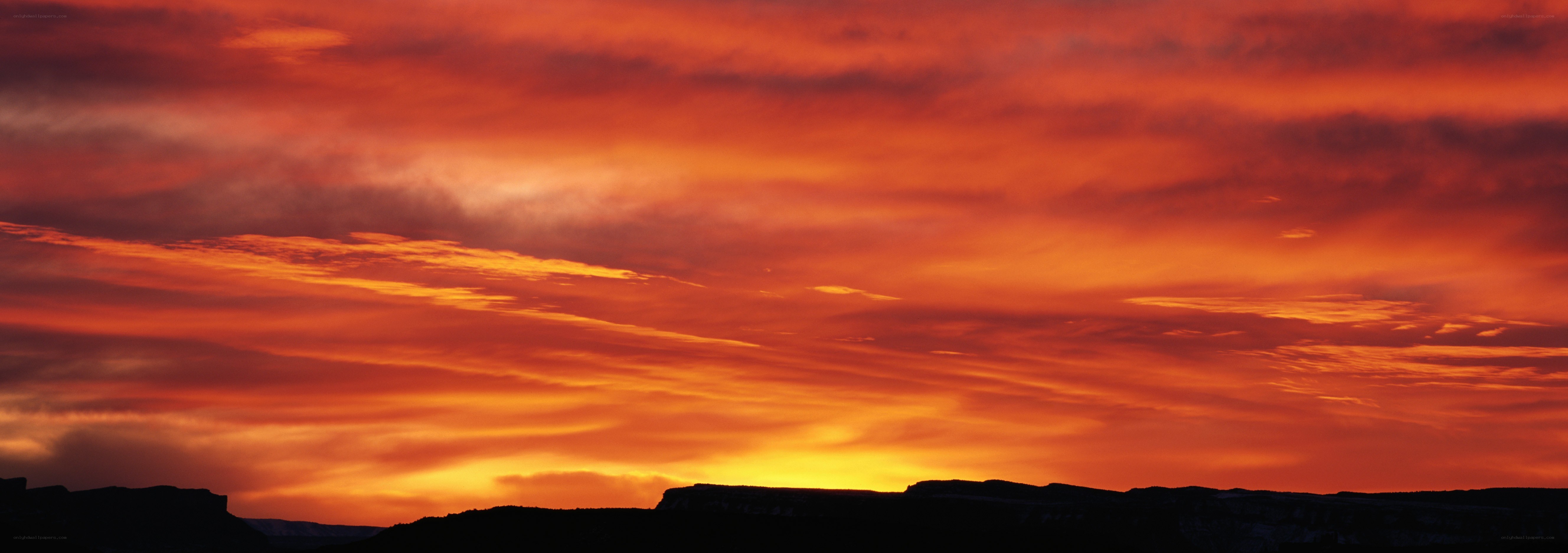 vibrant sunset over canyon