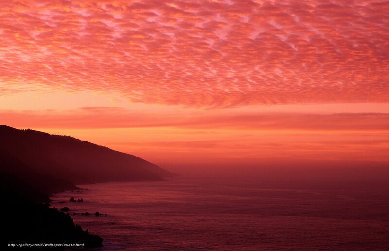 Vibrant sunset over coastal cliffs