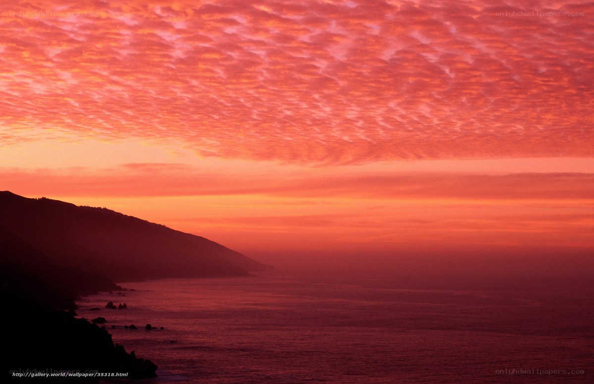 Vibrant sunset over coastal cliffs