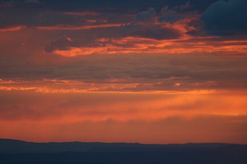 Vibrant sunset over mountains